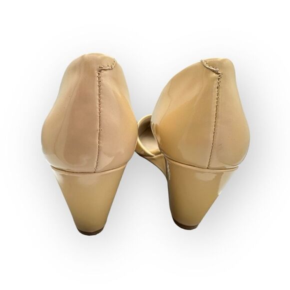 Kenneth Cole Womens Pointy Toe Leather Wedge Ellis Half d'Orsay Pumps Cream Sz 7 - Picture 6 of 9